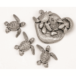 Magnets, Pewter Sea Turtle, Set Of 4